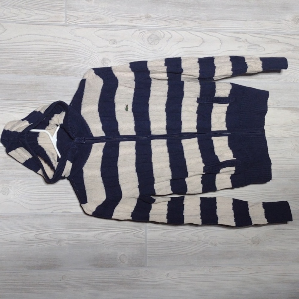 Lacoste Cable Knit Striped Hoodie!